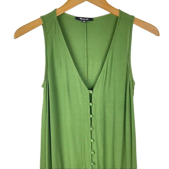 Madewell | Green Button Down Dress Long Shirt XS - Picture 4 of 8